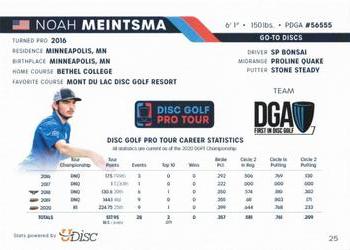 2021 Disc Golf Pro Tour #MPO-25 Noah Meintsma Back